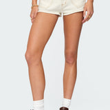 Hearts Low Rise Micro Denim Shorts