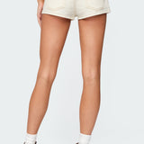 Hearts Low Rise Micro Denim Shorts