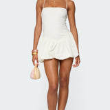 Ribbed Bubble Skirt Mini Dress