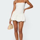 Ribbed Bubble Skirt Mini Dress