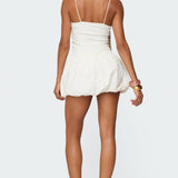 Ribbed Bubble Skirt Mini Dress