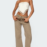 Stud & Tassel Handkerchief Top