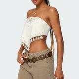 Stud & Tassel Handkerchief Top