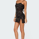 Romey Beaded Chiffon Mini Dress