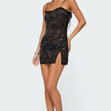 Romey Beaded Chiffon Mini Dress