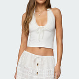 Greer Tie Front Halter Top