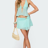 Sea Star Asymmetric Chiffon Mini Skirt