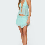 Sea Star Asymmetric Chiffon Mini Skirt