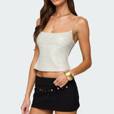 Metallic & Sequin Textured Tank Top