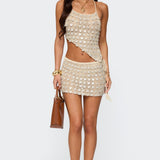 Alora Iridescent Crochet Mini Skirt
