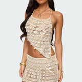 Alora Iridescent Crochet Backless Top