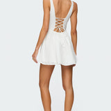 Reina Embroidered Cotton Mini Dress