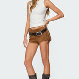 Sapir Fringe Faux Suede Shorts