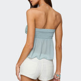 Beadie Sheer Chiffon Strapless Top