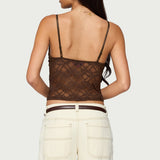 Sheer Lace Cut Out Tank Top