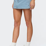 Eyelet Bows Denim Mini Skirt