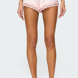 Clair Ruffle Lacey Satin Effect Shorts