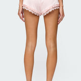 Clair Ruffle Lacey Satin Effect Shorts