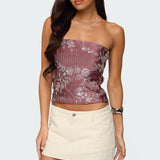 Zelda Bead & Sequin Strapless Top
