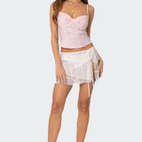 Victoria Embroidered Mesh Bra Top
