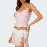 Victoria Embroidered Mesh Bra Top