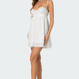 Bonny Lace Trim Cotton Mini Dress