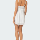 Bonny Lace Trim Cotton Mini Dress