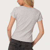 Kady Striped Henley T Shirt