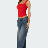 Rio Ruched Square Neck Top
