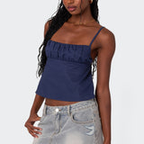 Linen Look Open Back Top