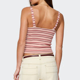 Adelia Striped Ruched Tank Top