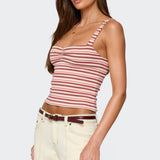Adelia Striped Ruched Tank Top