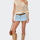 Trix Off Shoulder Open Knit Top