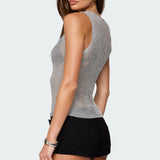 Amalya Shiny Sheer Knit Top
