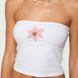 Luli Beaded Flower Tube Top