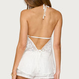 Arlie Floral Texured Sheer Halter Top