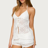 Arlie Floral Texured Sheer Halter Top