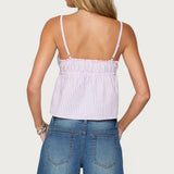 Avenly Striped Tie Front Babydoll Top