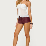 Sheer Chiffon Babydoll Halter Top