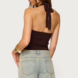 Kez Belted Knit Halter Top