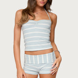 Lorenza Striped Halter Top
