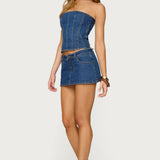 Camelia Strapless Denim Corset
