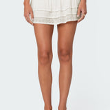 Fluer Ruffled Eyelet Mini Skort