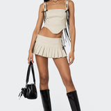 Margaret Pleated Ribbon Mini Skort