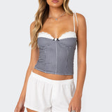 Peekaboo Lacey Gingham Corset