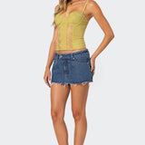 Avena Linen Look Lacey Corset