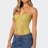 Avena Linen Look Lacey Corset