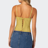 Avena Linen Look Lacey Corset