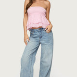 Toria Ruffled Eyelet Strapless Top