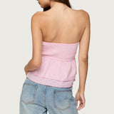 Toria Ruffled Eyelet Strapless Top